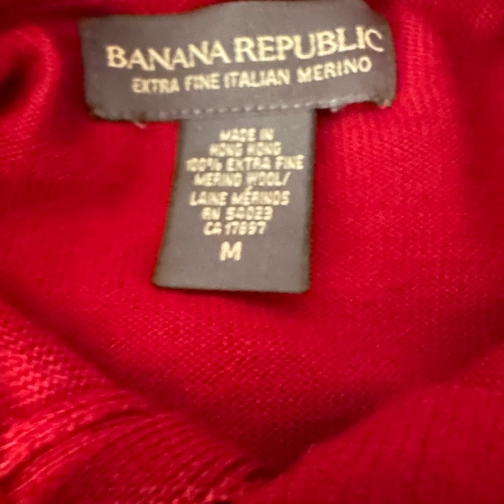 Banana Republic Men's Red Polo Merino Wool - Picture 2 of 2